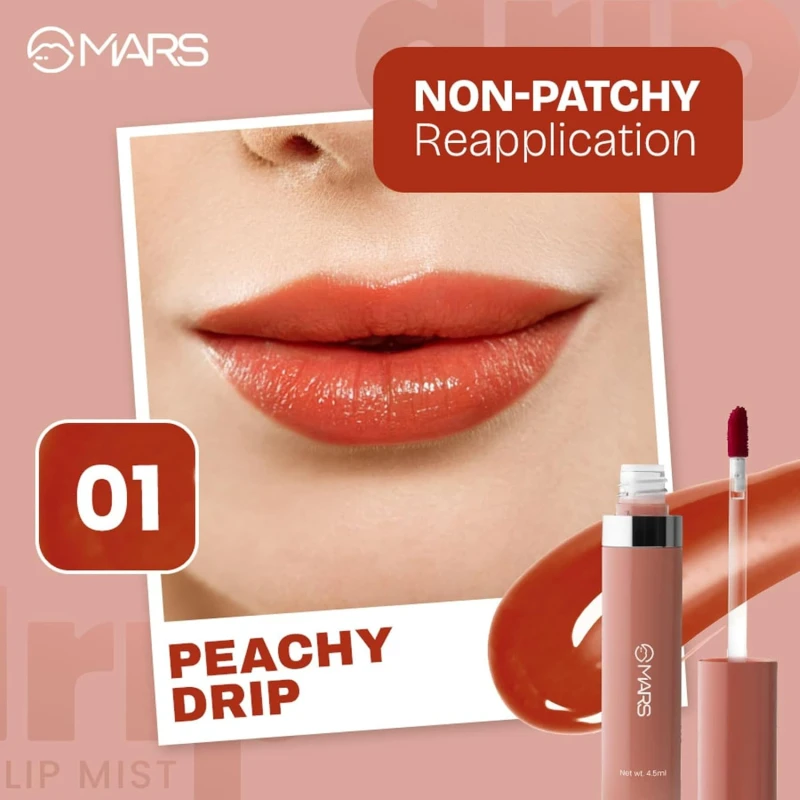 MARS Drip Lip Mist for Women (4.5 ml) (02-Mulberry Drip) | Dual Function | Buildable Color | Glossy Finish | Long-Lasting | Hydration | Light-Weight Formula | Non-Patchy Reapplication thumbnail 9